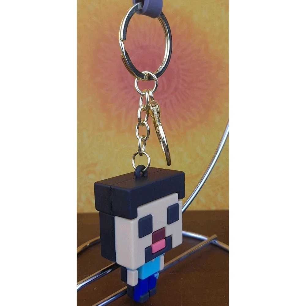 Steve Minecraft Video Game Keychain‎ Backpack 3D PVC Wristlet